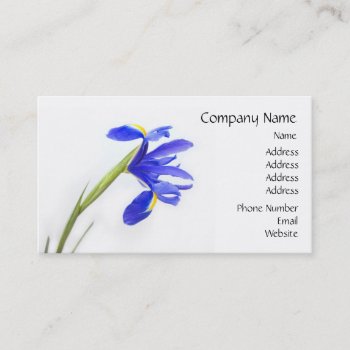 Purple Iris Flower Business Card by PhotographyByPixie at Zazzle
