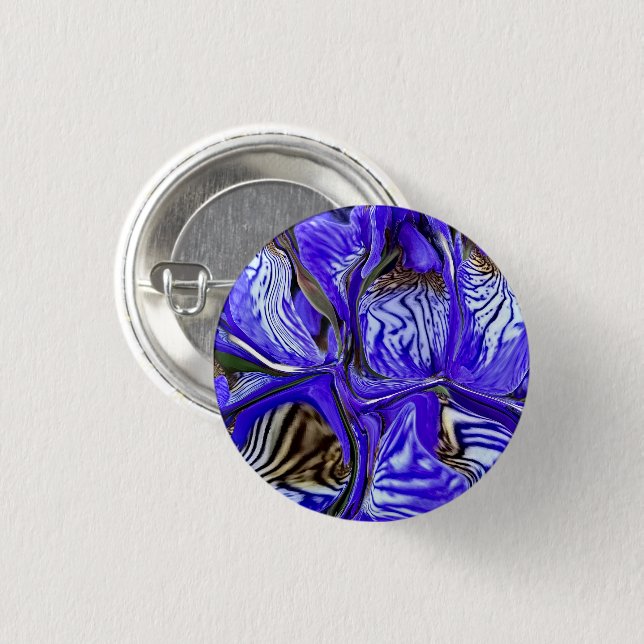Purple Iris Flower Button (Front & Back)