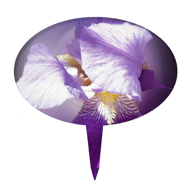 purple iris flower cake topper (Front)
