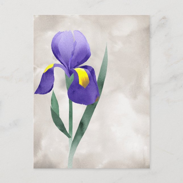 purple iris flower card (Front)