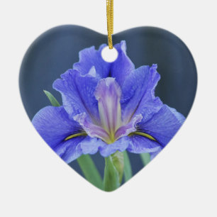 Purple Iris flower Ceramic Ornament