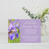 Purple Iris Flower Damask Bridal Shower Invitation (Standing Front)