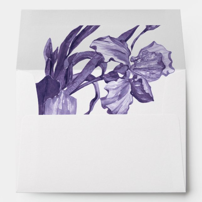 Purple Iris Flower Envelope (Back (Bottom))