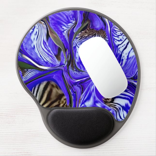 Purple Iris Flower Gel Mouse Pad (Left Side)