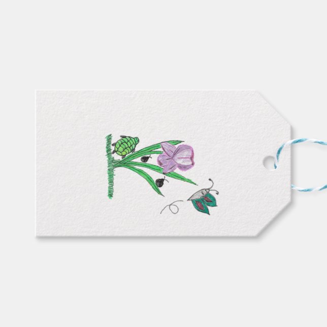 Purple Iris Flower  Gift Tags (Front (Horizontal))