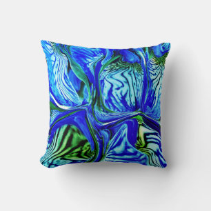Purple Iris Flower / Greenleaf / Throw Pillow