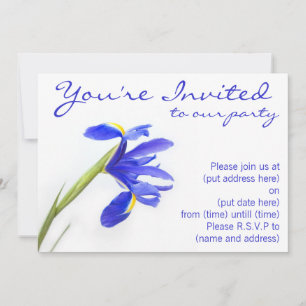 Purple Iris Flower Invitation
