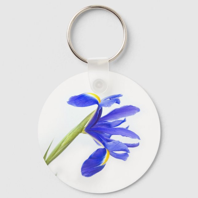 Purple Iris Flower Keychain (Front)