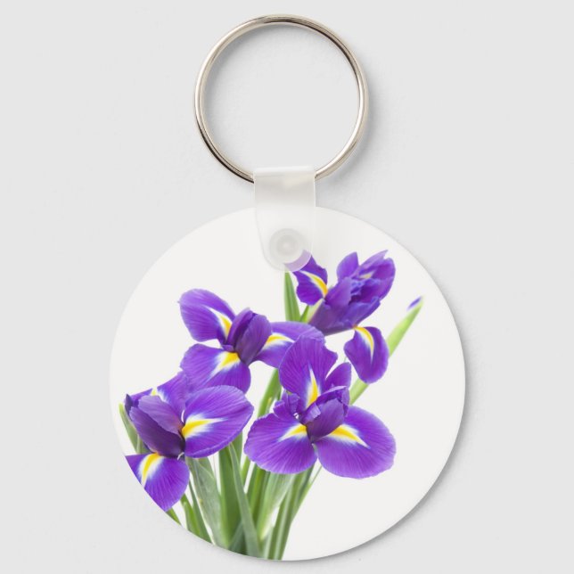 purple iris flower keychain (Front)