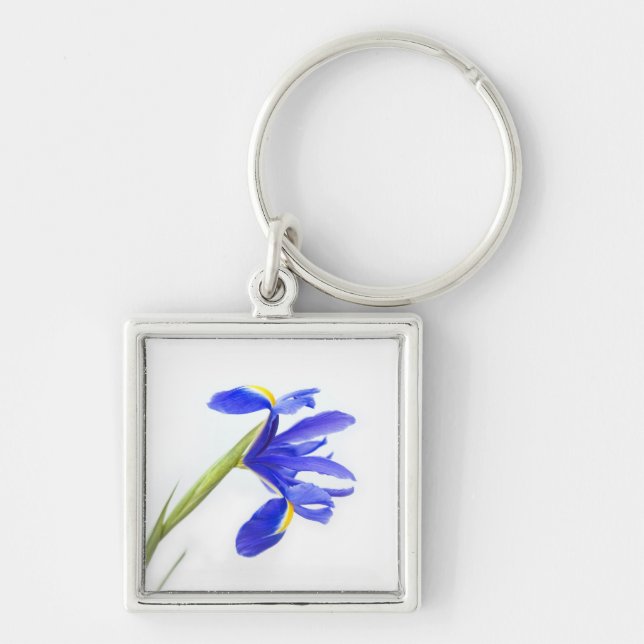 Purple Iris Flower Keychain (Front)