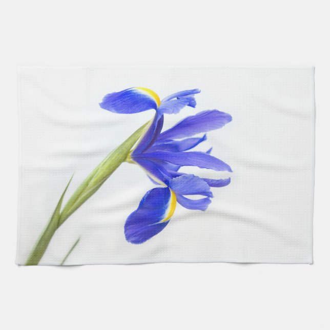 Purple Iris Flower Kitchen Towel (Horizontal)