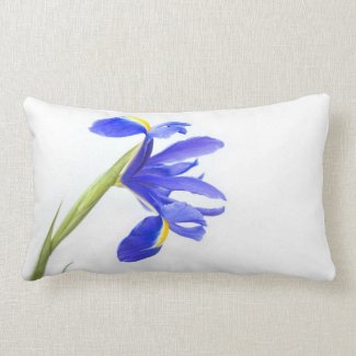 Purple Iris Flower Lumbar Pillow
