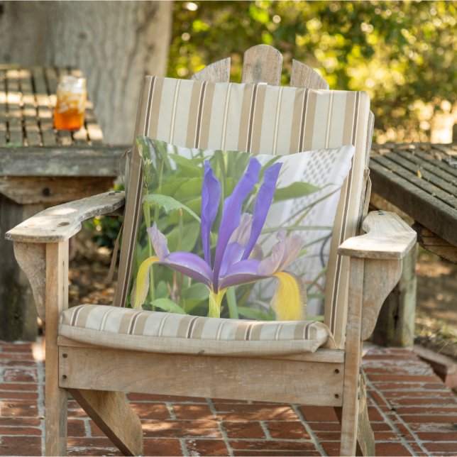 Purple Iris Flower Outdoor Garden Nature Photo Pillow (Chair)