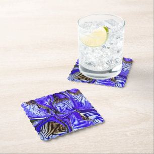 Purple Iris Flower Paper Coaster