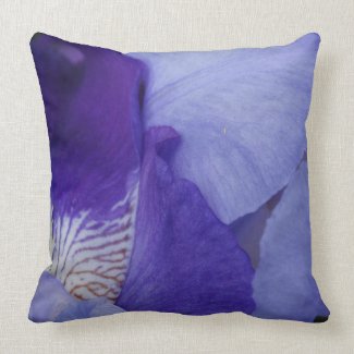 Purple Iris Flower Photo Throw Pillow