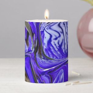 Purple Iris Flower Pillar Candle