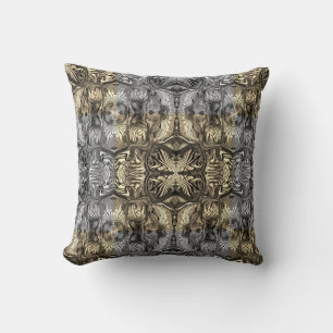 Purple Iris Flower / Sepia / Black*White / Mirror Throw Pillow