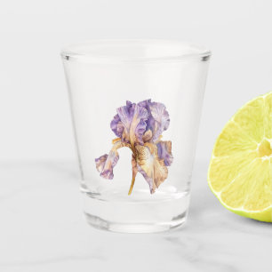 Purple Iris Flower Shot Glass