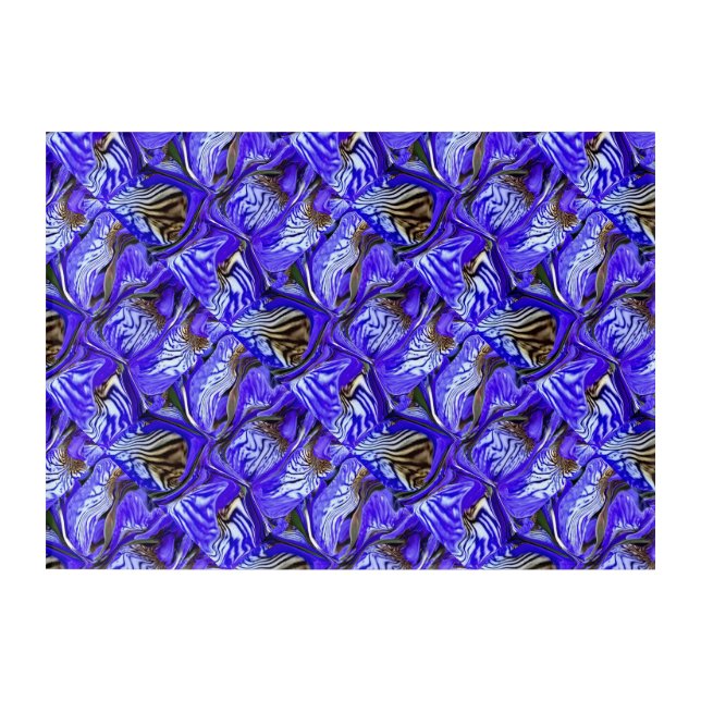 Purple Iris Flower / Slanted / Tiled /  Acrylic Print (Front)