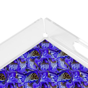 Purple Iris Flower / Slanted / Tiled / Acrylic Tray