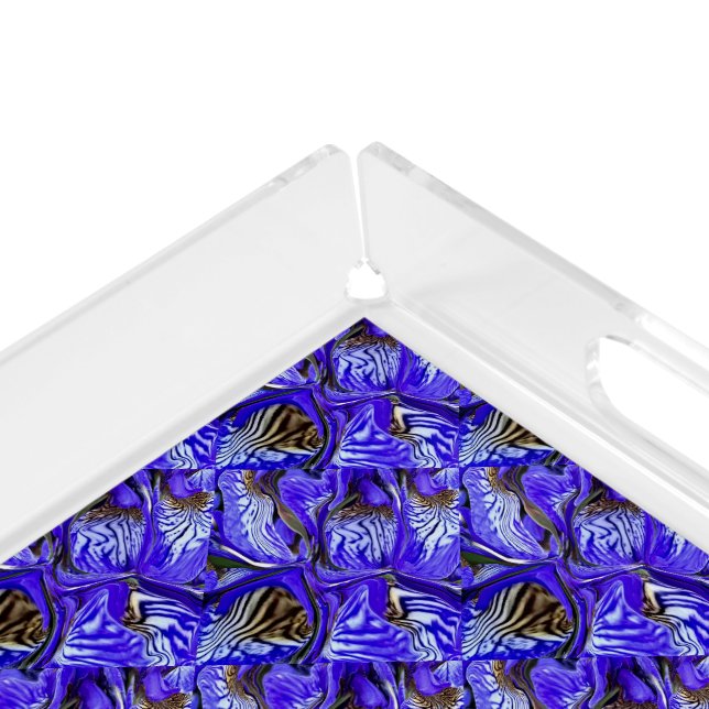 Purple Iris Flower / Slanted / Tiled /  Acrylic Tray (Corner)