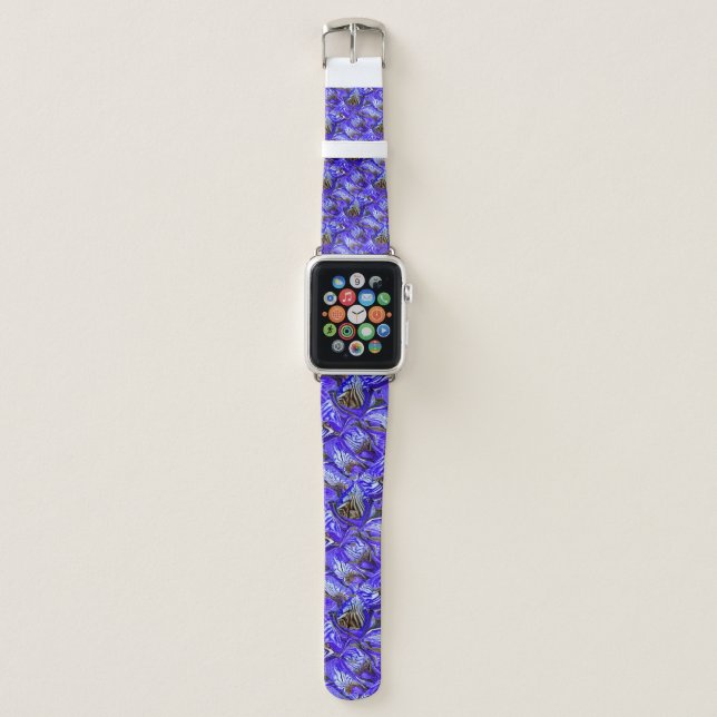 Purple Iris Flower / Slanted / Tiled / Apple Watch Band (Front)