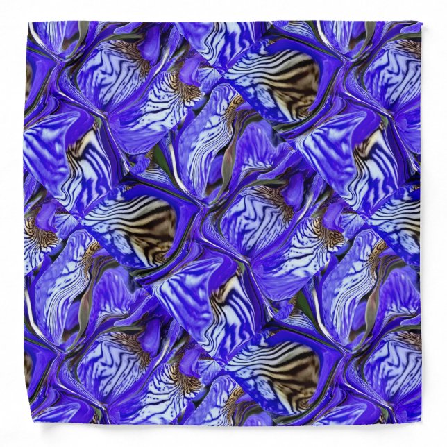 Purple Iris Flower / Slanted / Tiled / Bandana (Front)