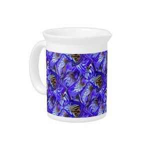 Purple Iris Flower / Slanted / Tiled / Beverage Pitcher