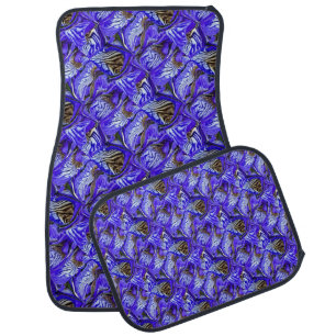 Purple Iris Flower / Slanted / Tiled / Car Floor Mat