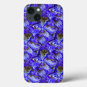 Purple Iris Flower / Slanted / Tiled / iPhone 13 Case