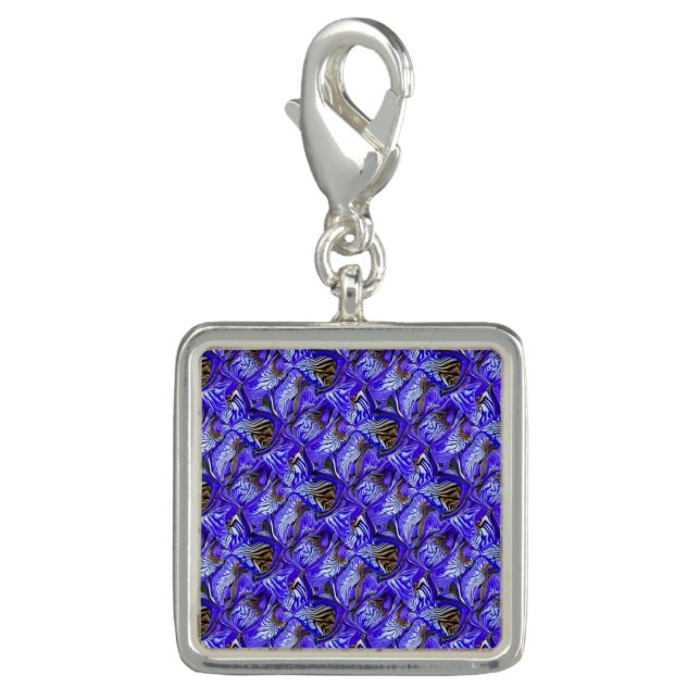 Purple Iris Flower / Slanted / Tiled /  Charm (Front)
