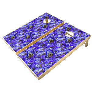 Purple Iris Flower / Slanted / Tiled / Cornhole Set