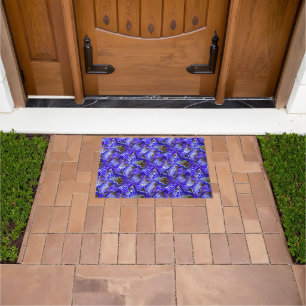 Purple Iris Flower / Slanted / Tiled /  Doormat