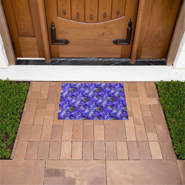 Purple Iris Flower / Slanted / Tiled /  Doormat (Outdoor)