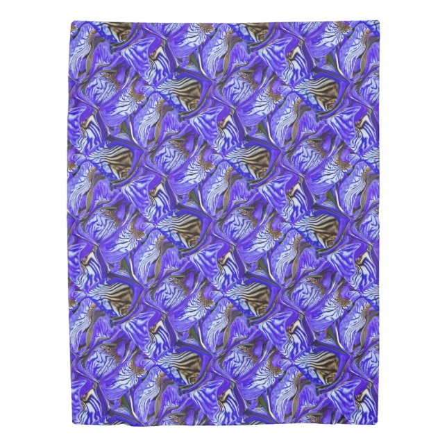 Purple Iris Flower / Slanted / Tiled / Duvet Cover (Front)