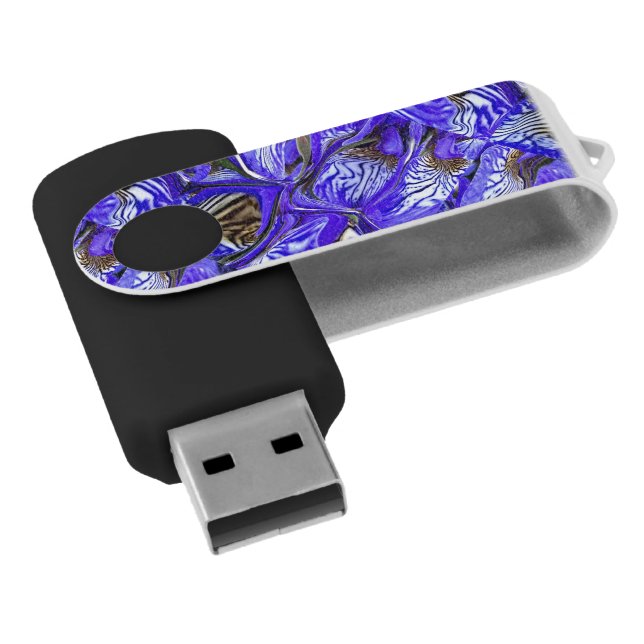 Purple Iris Flower / Slanted / Tiled / Flash Drive (Angled)