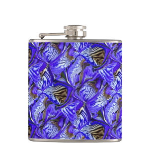 Purple Iris Flower / Slanted / Tiled / Flask