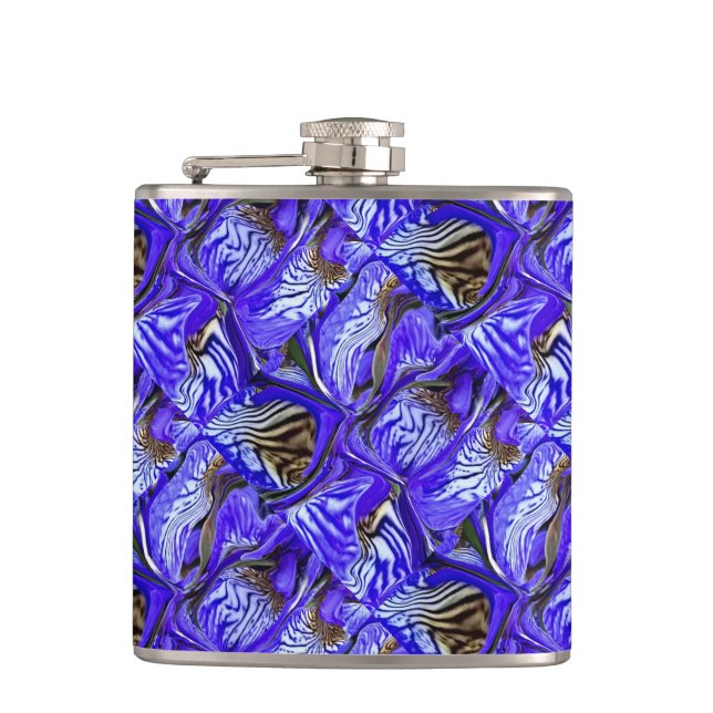 Purple Iris Flower / Slanted / Tiled / Flask (Front)