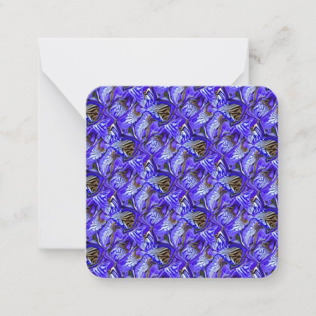 Purple Iris Flower / Slanted / Tiled / Flat  Note Card (Front)