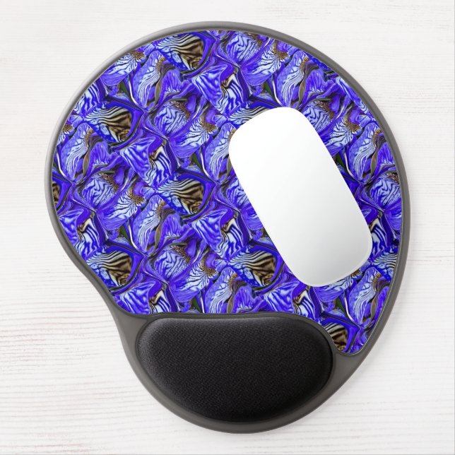 Purple Iris Flower / Slanted / Tiled / Gel Mouse Pad (Left Side)