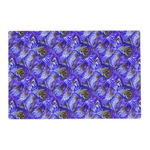 Purple Iris Flower / Slanted / Tiled / Laminated Placemat