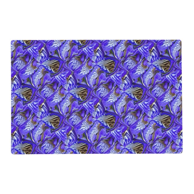 Purple Iris Flower / Slanted / Tiled / Laminated Placemat (Front)