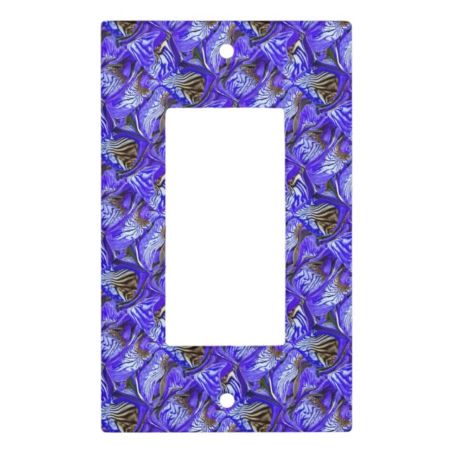 Purple Iris Flower / Slanted / Tiled / Light Switch Cover (Front)