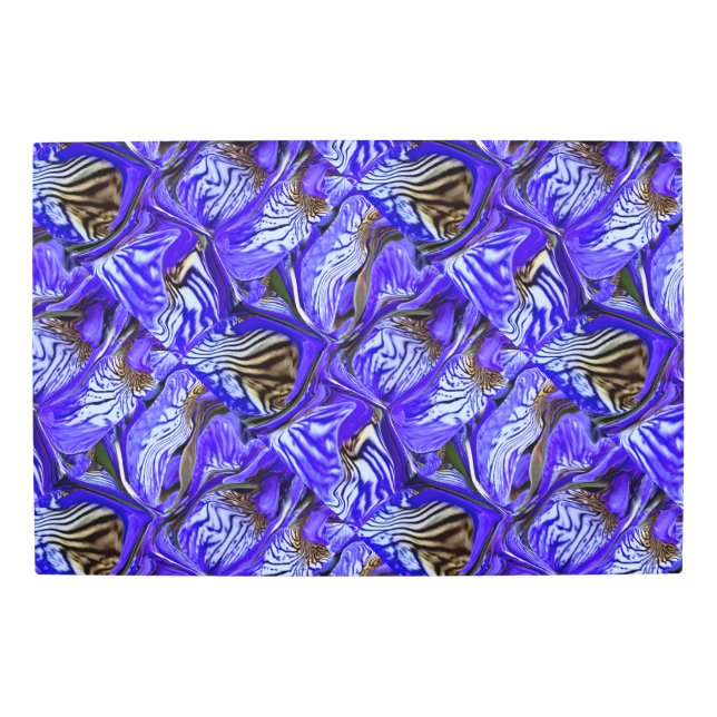 Purple Iris Flower / Slanted / Tiled /  Metal Print (Front)