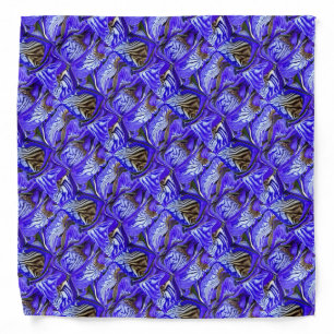 Purple Iris Flower / Slanted / Tiled / Pet Bandana