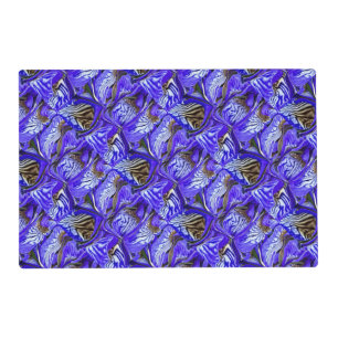 Purple Iris Flower / Slanted / Tiled / Pet Placemat