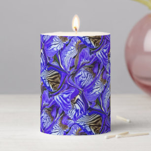 Purple Iris Flower / Slanted / Tiled / Pillar Candle