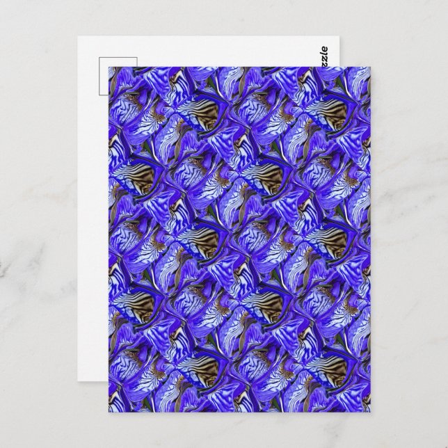 Purple Iris Flower / Slanted / Tiled / Postcard (Front/Back)