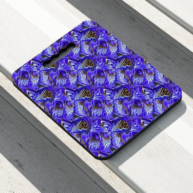 Purple Iris Flower / Slanted / Tiled / Seat Cushion (In Situ)