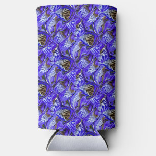 Purple Iris Flower / Slanted / Tiled /  Seltzer Can Cooler